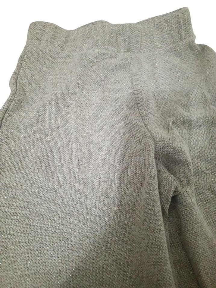 Gri Rahat Kesim Keten Kadın Pantolon - Görsel 2