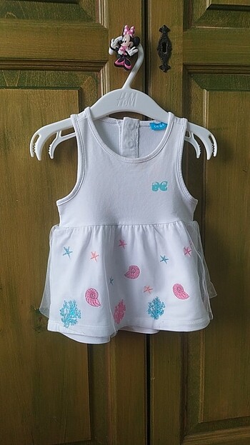 GB baby 9-12 ay üstü tüllü deniz kabuklu kız bebek elbise 