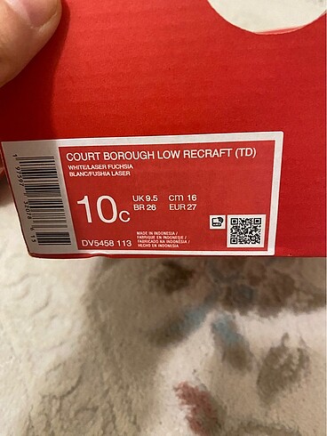 27 Beden beyaz Renk Nike kız çocuk ayakkabı