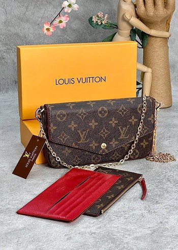 Louis Vuitton Kadın Kahverengi Deri Clutch Çanta