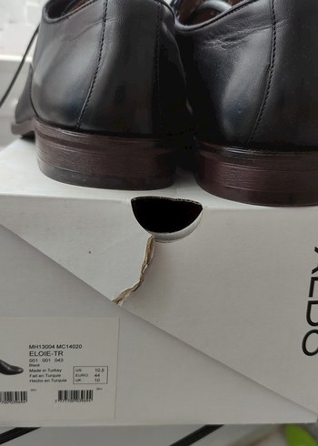 44 Beden Erkek Siyah Klasik Deri Ofis Ayakkabısı
