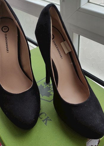 Zara Siyah Süet Stiletto Topuklu Kadın Ayakkabı