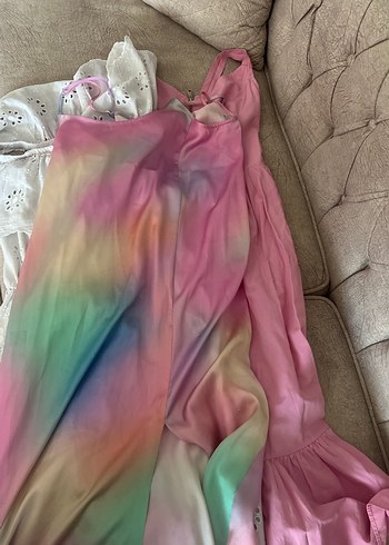 Pastel Renkli, Drapeli Uzun Bohem Elbise