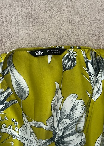 Zara Kadın Straplez Desenli Uzun Tulum