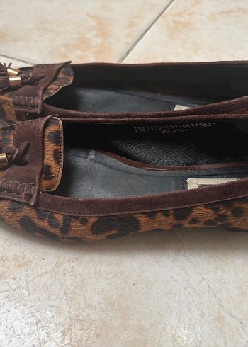ipekyol Kahverengi Leopar Desenli Süet Kadın Babet