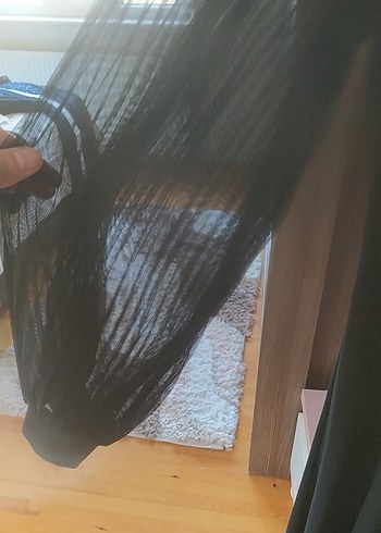 m Beden siyah Renk Uzun Siyah V Yaka Gotik Elbise