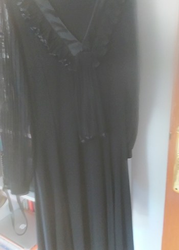 Uzun Siyah V Yaka Gotik Elbise