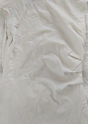 Beyaz Straplez Uzun Kolluksuz Hemşire Elbisesi - Görsel 3