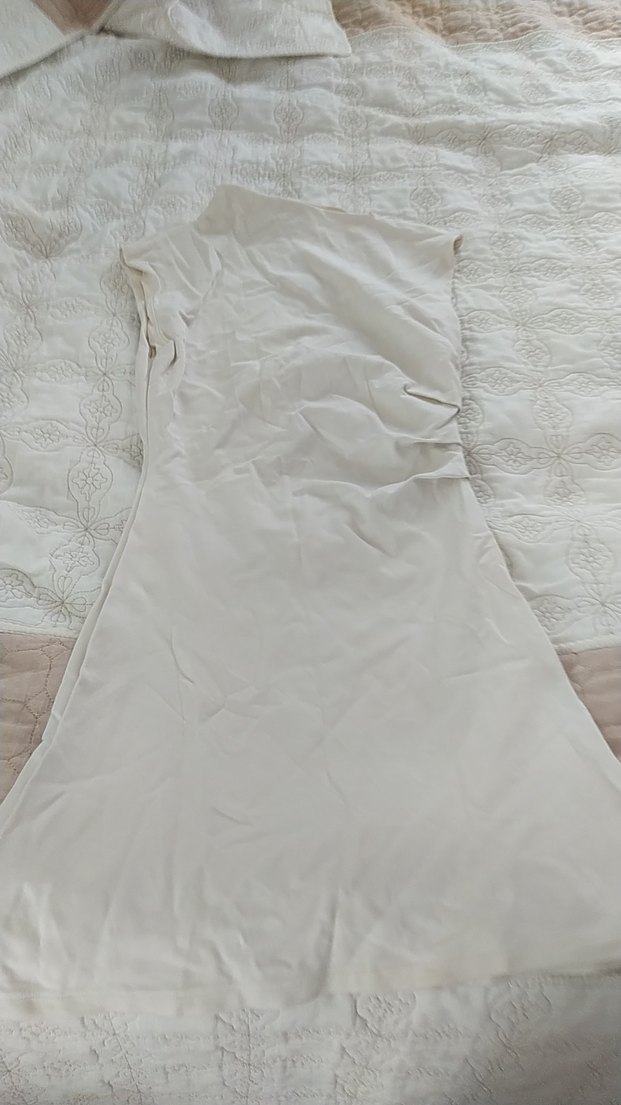 Beyaz Straplez Uzun Kolluksuz Hemşire Elbisesi - Görsel 2