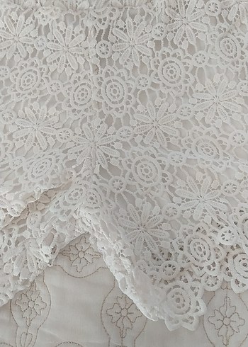 Dantel Detaylı Beyaz Bohem Kadın Şal - Görsel 2