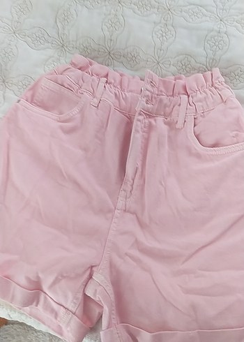 Pembe Mini Keten Şort - Görsel 2