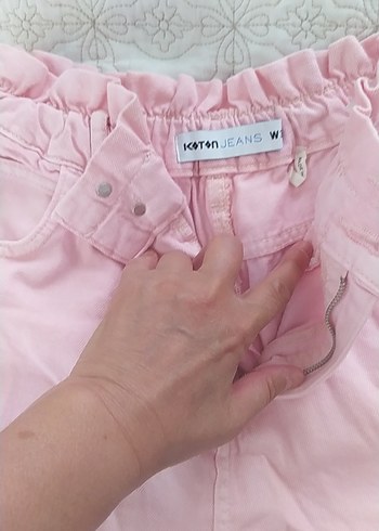 Pembe Mini Keten Şort - Görsel 3