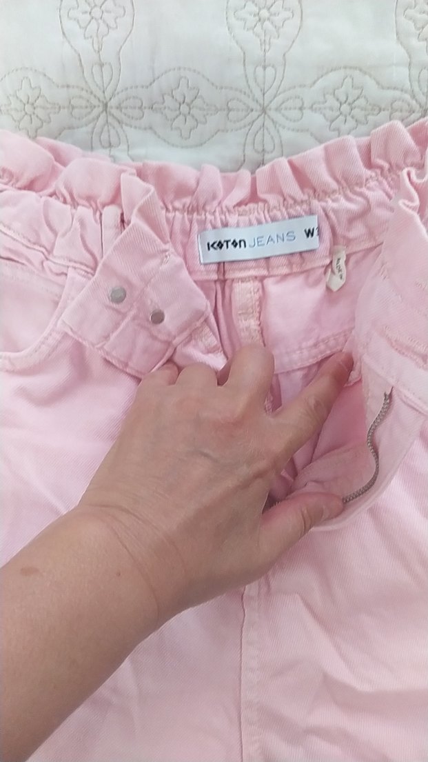 Pembe Mini Keten Şort - Görsel 3