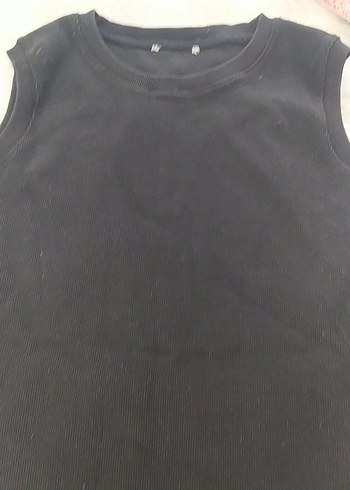 Siyah, Kolsuz, Kürklü Midi Elbise - Görsel 3