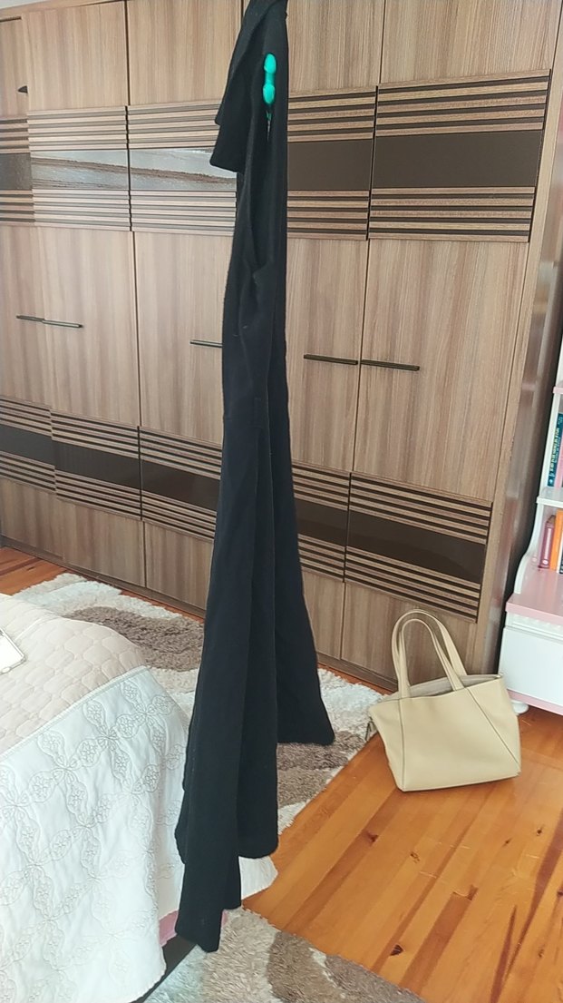 Siyah Pilili Uzun Kolsuz Ofis Elbisesi - Görsel 2