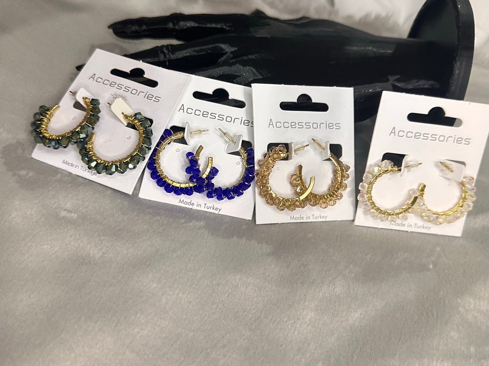 Renkli Boncuklu Mini Bohem Küpeler - Görsel 2