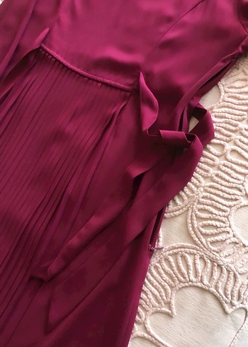 Mürdüm Uzun Piliseli Kadın Elbise - Görsel 3