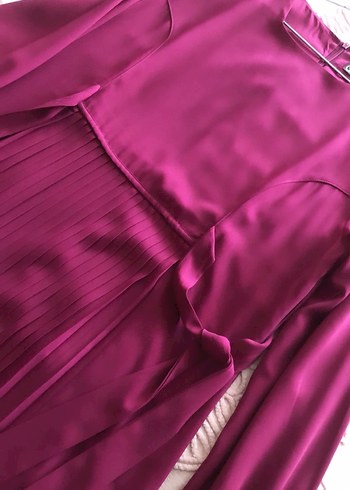 Mürdüm Uzun Piliseli Kadın Elbise - Görsel 6