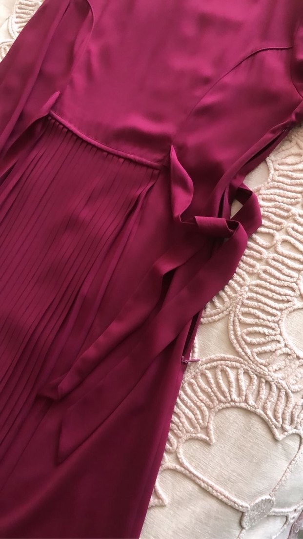 Mürdüm Uzun Piliseli Kadın Elbise - Görsel 3