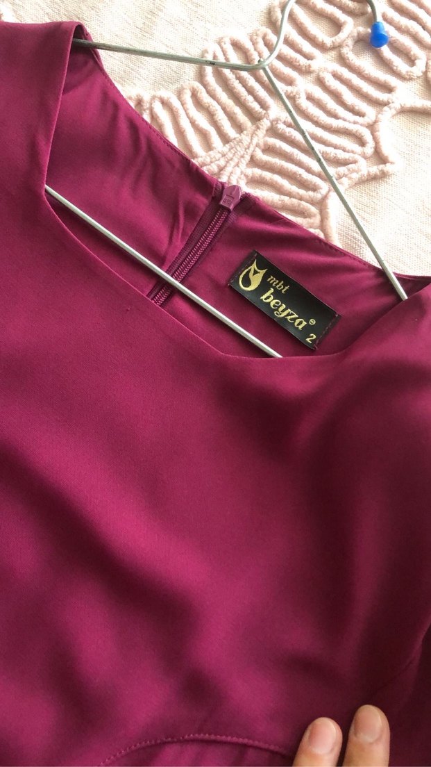 Mürdüm Uzun Piliseli Kadın Elbise - Görsel 5