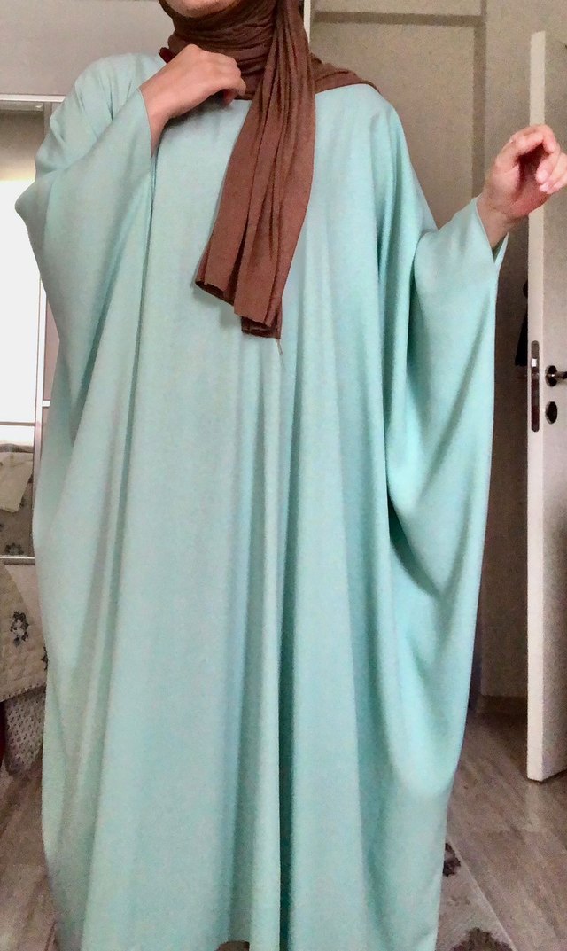 Yeşil Salaş Uzun Kollu Uzun Elbise veya tunik - Görsel 4