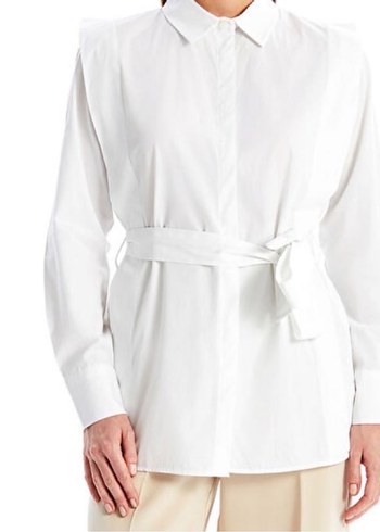 Beyaz Kemerli Kadın Gömlek - Görsel 2