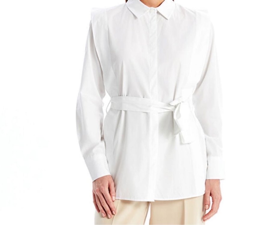 Beyaz Kemerli Kadın Gömlek - Görsel 2