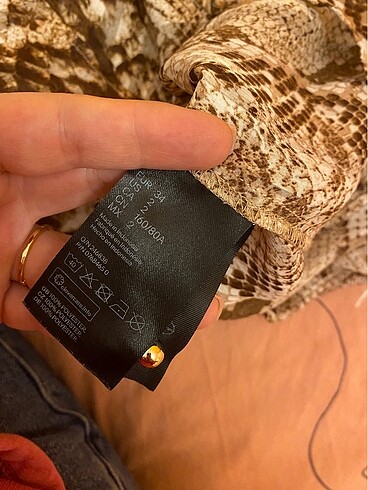 34 Beden camel Renk H&M şifon bluz