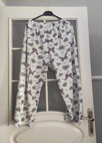 xl Beden Gri Desenli Rahat Kesim Kadın pijama
