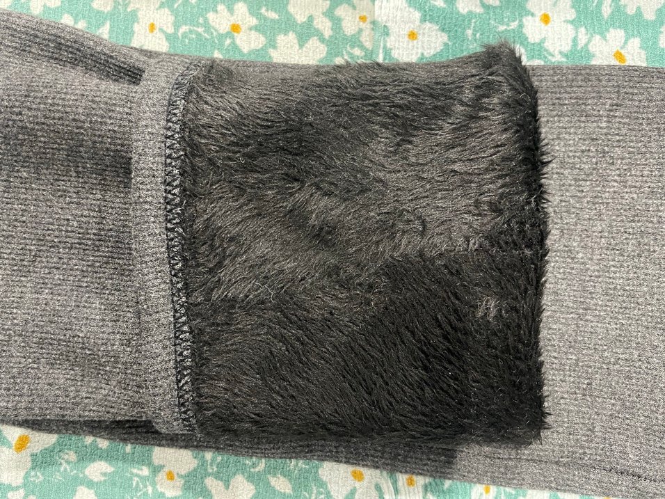 Gri Kadın Peluş Detaylı Tayt - Görsel 2