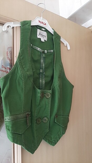 Yeşil kot yelek