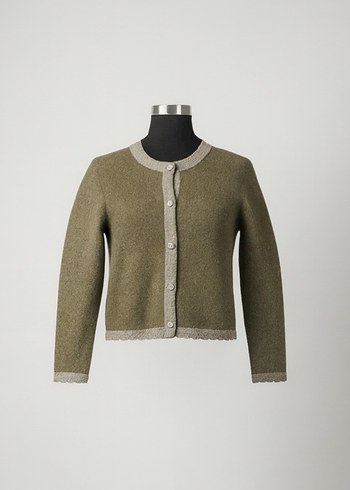 Düğmeli Bej Kadın Hırka - Görsel 2