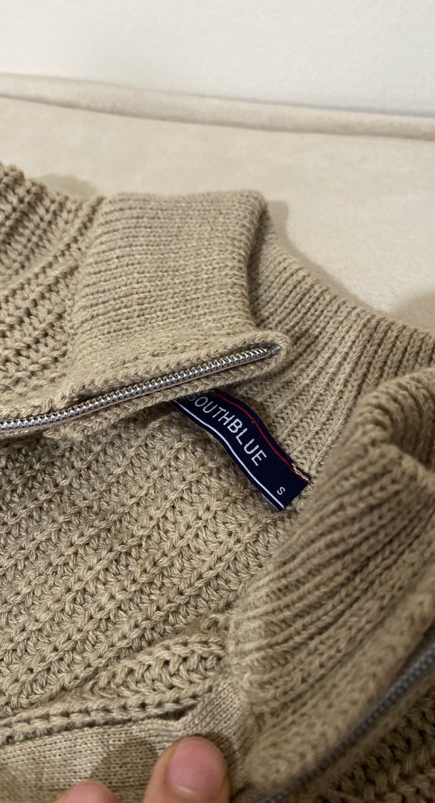 Yarım Fermuarlı Örgü Erkek Kazak - Görsel 2