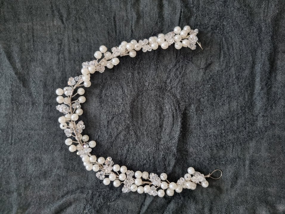 İnci ve Kristal Boncuklu Kadın Saç Aksesuarı - Görsel 4