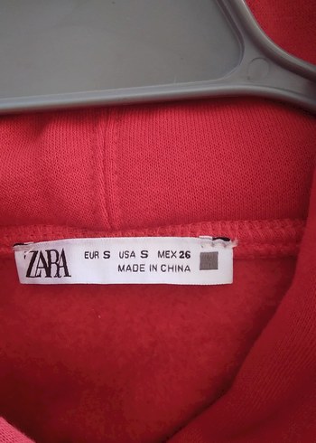 Zara kadın Kırmızı Sweatshirt Uzun Kollu - Görsel 4