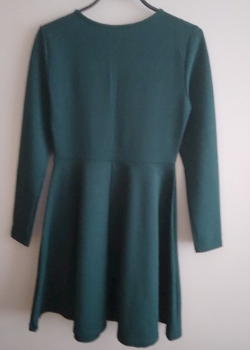 Uzun Kollu Yeşil Midi Elbise - Görsel 7