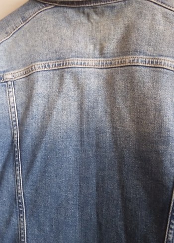 Düğmeli Mavi Kadın Kot Ceket - Görsel 4