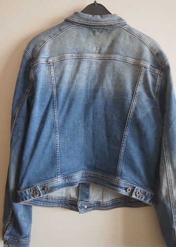 Düğmeli Mavi Kadın Kot Ceket - Görsel 3