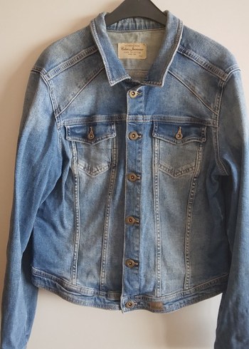 Düğmeli Mavi Kadın Kot Ceket - Görsel 5