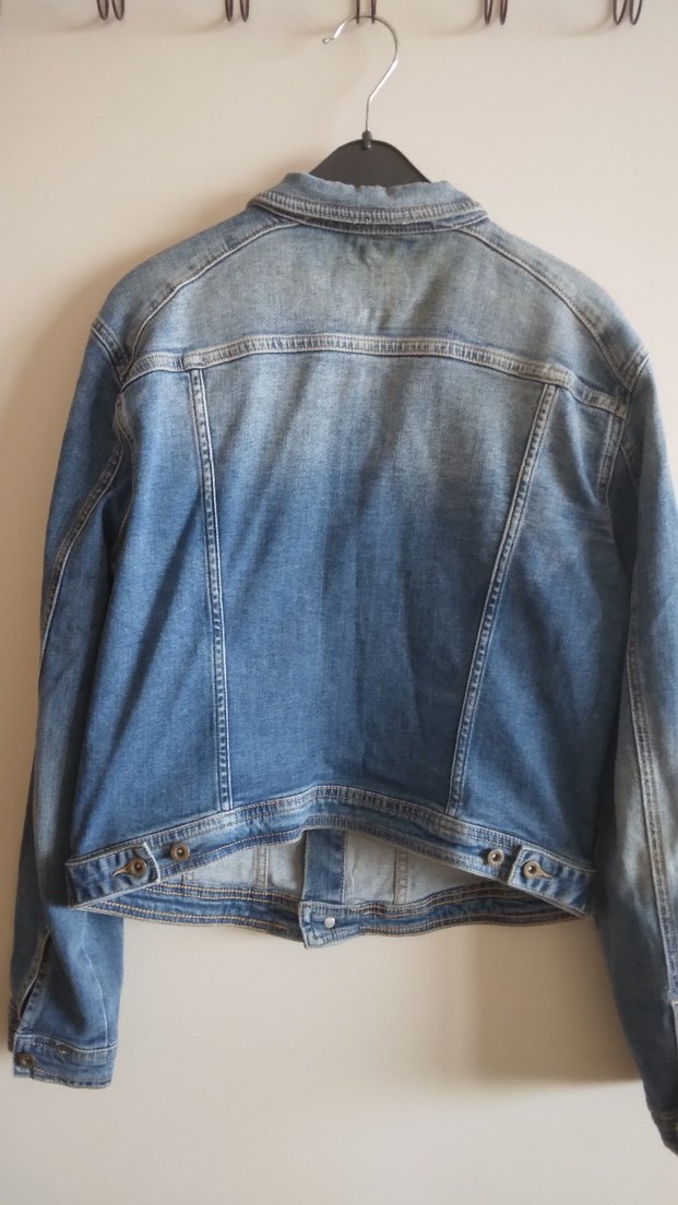 Düğmeli Mavi Kadın Kot Ceket - Görsel 3