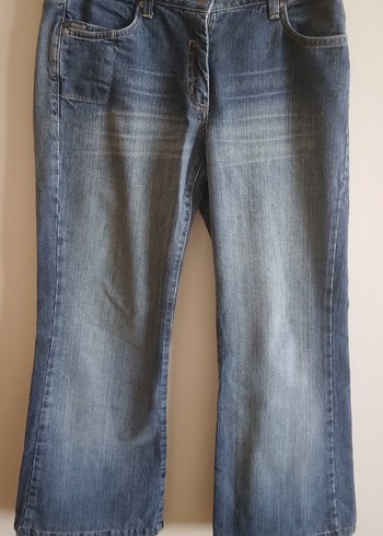 Kadın Denim Bol Kesim İspanyol Paça Normal Boy Jean Pantolon - Görsel 2