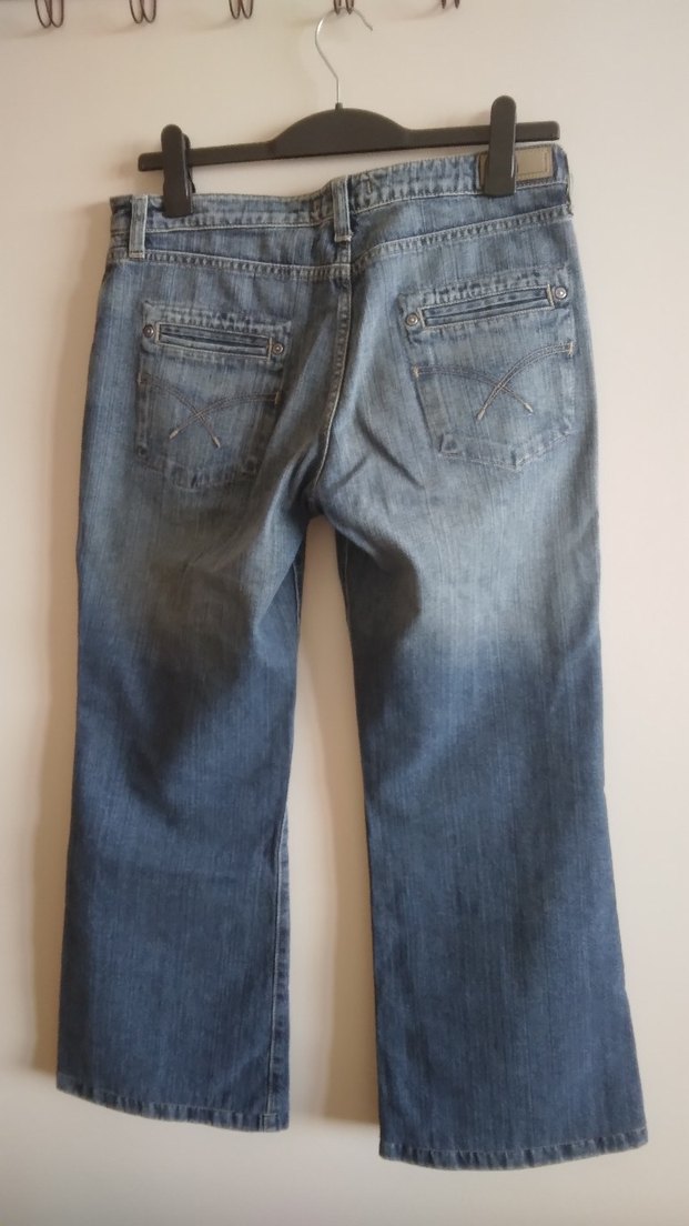 Kadın Denim Bol Kesim İspanyol Paça Normal Boy Jean Pantolon - Görsel 5