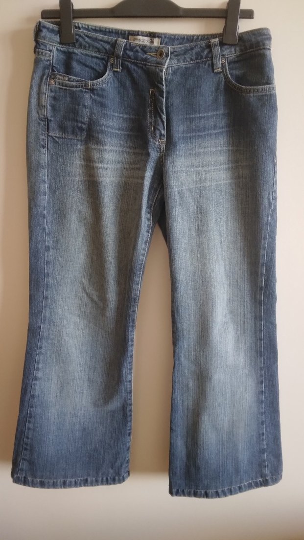 Kadın Denim Bol Kesim İspanyol Paça Normal Boy Jean Pantolon - Görsel 2