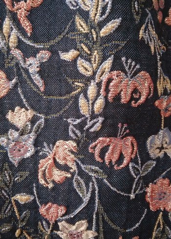 Lacivert Çiçek Desenli Astarlı Midi Elbise - Görsel 7