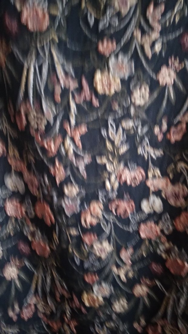 Lacivert Çiçek Desenli Astarlı Midi Elbise - Görsel 3