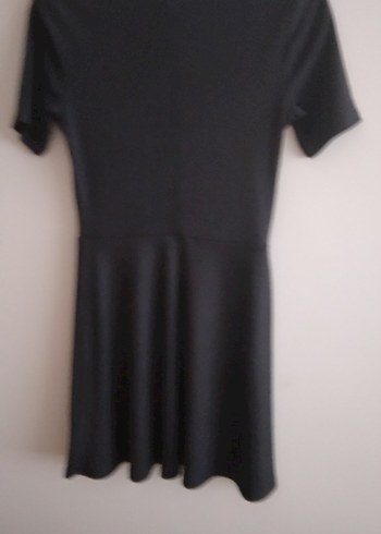 V Yakalı Siyah Midi Kadın Elbise - Görsel 4