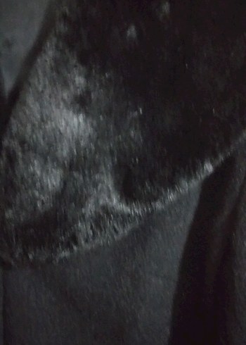 Kadın Siyah Peluş Yakalı Manto - Görsel 5