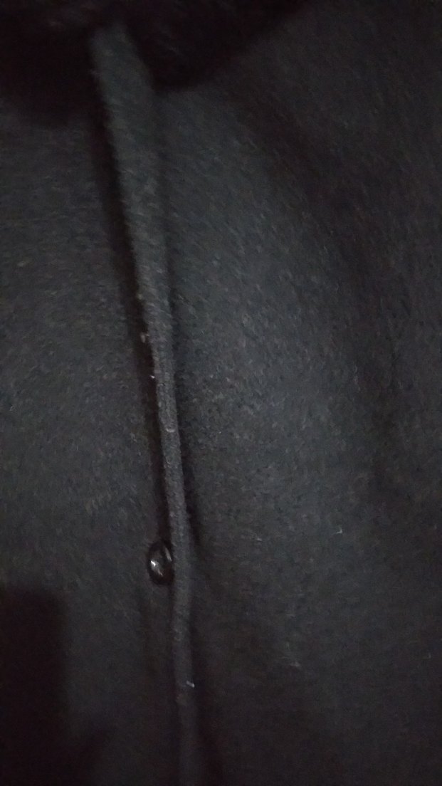 Kadın Siyah Peluş Yakalı Manto - Görsel 2