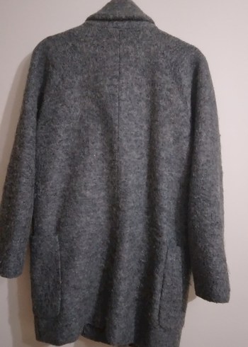 Gri Kaşe Yünlü Kadın Kaban - Görsel 5