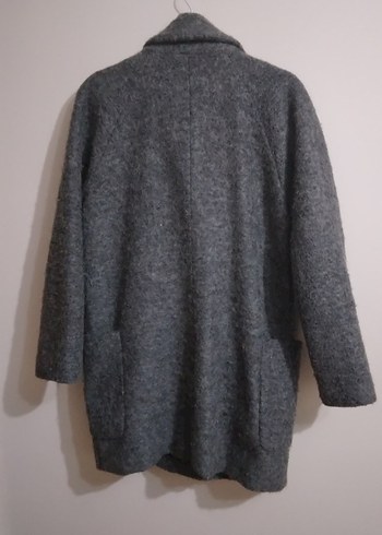 Gri Kaşe Yünlü Kadın Kaban - Görsel 7